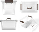 WYT 6-Pack Clear 7 Quart Storage Latch Box/Bins, Plastic Stackable Latching Box with Brown Handle and Lid, Multi-Purpose, 7 Litre — 3