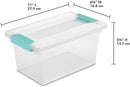 Sterilite 19628604 Medium Clip Clear Storage Box With Latched Lid - 11"L x 6-5/8"W x 5-3/8"H — 4