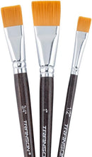 Transon Flat Paint Brush Set 3pcs for Acrylic Watercolor Gouache Oil and Body Painting | 3 PCS — 1
