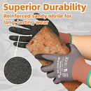 Schwer 6 Pairs Work Gloves Sandy Nitrile Coated, Touchscreen, LT5626, L