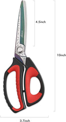 LIVINGO 10" Heavy Duty Multipurpose Shears for Shop & Garden (Red/Black) | Red &Black — 6