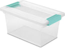 Sterilite 19628604 Medium Clip Clear Storage Box With Latched Lid - 11"L x 6-5/8"W x 5-3/8"H — 2