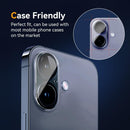 Camera Lens Protector for iPhone 16 6.1" / iPhone 16 plus 6.7"/ iPhone17 6.3",9H Tempered Glass，Ultra HD, Scratch Resistance Easy to Install，Case Friendly，[Does not Affect Night Shots] 3-Pack photo 4
