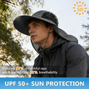 ZOORON Hiking Sun Hat with Neck Flap, UPF 50+, Wide Brim