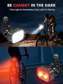 Cuvccn Bike Lights Super Bright, Rechargeable Bicycle Lights Set Multiple Modes, Waterproof Bike Lights for Night Riding/Cycling Safety, Front and Back Bike Reflectors Light, Long Battery Life | 2 Led*1 — 3