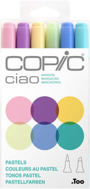 Copic Ciao Pastel Alcohol Markers 6 Colors Dual Brush Tip Art Marker for Adults/Teen Artists & Creators, Blendable Markers for Coloring Drawing & Illustration Art - Pastel Color Set | Pastels - RV21, V04, Y21, YG11, B23 and BG15 — 1