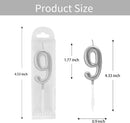 Beanlieve 10-Pieces Numeral Birthday Candles - Cake Numeral Candles Number 0-9 Glitter Cake Topper Decoration for Birthday,Wedding Anniversary,Party Celebration (Silver) — 3