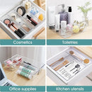WOWBOX 25 PCS Clear Plastic Drawer Organizer, Makeup Organizers and Storage Bins
