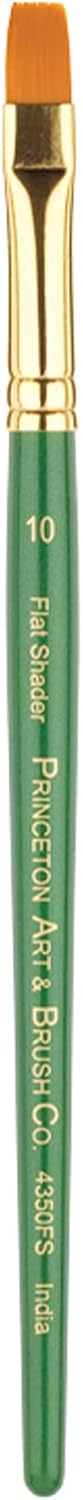 Princeton Artist Brush Lauren, Brushes for Acrylic and Watercolor Series 4350, Flat Shader Golden Synthetic, Size 10 | Flat Shader Size 10 — 1