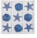 NIKKY HOME Beach Decor Tic Tac Toe 5 Sand Dollars & 5 Starfish Pieces Wood…