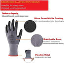 Safety Work Gloves MicroFoam Nitrile Coated-12 Pairs,Seamless Knit Nylon…