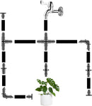Unoutur 300 Pcs Barbed Connectors Drip Irrigation Fittings Kit, 1/4" Drip Irrigation Kit for Garden Flower Pot Greenhouse Lawn (Straight Barbs,Single Barbs,Tees,Elbows,End Plug,4-Way Coupling) | 300 Pcs (1/4" Barbed Connectors) — 4