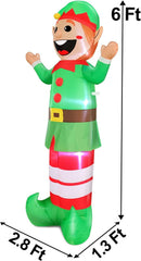 TURNMEON 6 Ft Height Christmas Inflatables Elf Christmas Decorations Outdoor with Built-in LED Lights, Blow up Yard Christmas Decoration for Holiday Party Outside Yard Garden Lawn Party Xmas Decor — 2