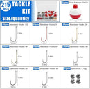 JSHANMEI 215pcs Fishing Bobbers Hooks and Sinkers, Beginners Fishing Tackle Kit