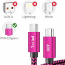 Teeind Type C Cable Fast Charging, Tpc002 3 Pack(3Ft/0.9M 60W) C to Type C Charger Nylon Braided Cord Compatible with iPhone 17/17 pro, 16/16 pro, MacBook, Samsung Galaxy S25/24/23/22, for Daily Use 2