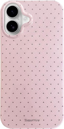 inewateri for iPhone 16 Case Cute Polka Dot Aesthetics Soft TPU Case-Pink — 1
