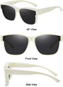 Wzerry Polarized Over Glasses Sunglasses for Women Men with Large Shades | Black/Grey + Dark Grey/Grey + White/Grey — 8