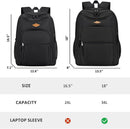 abshoo Classical Basic Womens Travel Backpack For College Men Water Resistant Bookbag (Black) | 16.5 Inc — 6