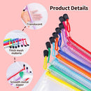 24pcs Mesh Zipper Pouch Bags 8 Sizes Plastic Clear Pouches for Organization