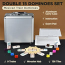 Queensell Mexican Train Dominoes Set Double 15 for Adults and Family, Mexican…