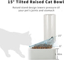 Marchul Double Elevated Dog Cat Bowl, Pets Water and Food Bowl Set, 15° Raised Tilted Dishes Indoor for Kitten, Puppies, Small or Medium Size Dogs Cats — 4