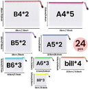 24pcs Mesh Zipper Pouch Bags 8 Sizes Plastic Clear Pouches for Organization