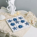 NIKKY HOME Beach Decor Tic Tac Toe 5 Sand Dollars & 5 Starfish Pieces Wood…