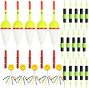 Fishing Slip Bobbers Kit- 60pcs Fishing Bobbers Floats Balsa Wood Slip Bobbers…
