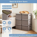 Large 22 Quart Linen Fabric Foldable Storage Bin Cube Organizer Basket with…