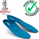 Vasyli Custom Full Length Insoles, Blue, Kid’s Small, Heel Grid Reduces Slippage, Medium Density, Biomechanical Control, Effective Pain Relief, Treats Pronation, Built-In Rearfoot Varus Angle — 2
