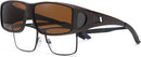 Polarized Fit Over Glasses Sunglasses for Men Women Driving Square Wrap Around Shades UV Protection Sun Eyewear PT2006 | Matte Coffee/Brown | 62 Millimeters — 1