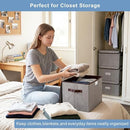 Large 22 Quart Linen Fabric Foldable Storage Bin Cube Organizer Basket with…