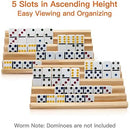 plusvivo Domino Racks Set of 2, Wooden Domino Trays Holders Organizer for…