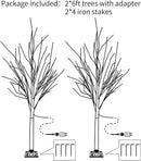 Lighted Birch Tree, 2 Pack 6 Feet 144 Warm White Lights, Prelit White Artificial Christmas Trees for Indoor Outdoor Decor Garden Wedding Party Bedroom Decoration — 4