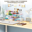 caktraie 4-Pack Acrylic 16-Drawer Storage & Makeup Organizer for Desk