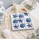 NIKKY HOME Beach Decor Tic Tac Toe 5 Sand Dollars & 5 Starfish Pieces Wood…