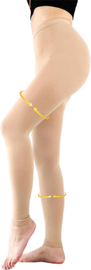 Medical Compression Leggings for Women, 15-20 mmHg Compression Pantyhose | 3X-Large | Beige — 1