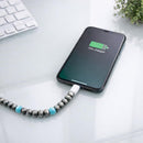 Stylish [Apple MFi Certified] Beaded Phone Charger Cable Metallic Colors USB Cable 2 in1 USB-C Charging Cord for Smartphones 3.3ft (Charcoal) 4