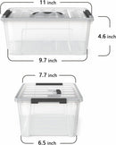 WYT Clear Storage Latch Bins, 6-Pack Storage Organizer Box with Handle and Lids, 5-Litre — 2