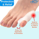 Chiroplax Tailor's Bunion Corrector Pad Bunionette Straightener Separator Cushion Pinky Toe Protector Shield Pain Relief Spacer Splint Cover Guard (Medium, 6 Pack) 3