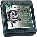 CARTMAN 8x10Ft Multipurpose Waterproof Poly Tarp Cover 8 Mil, Green