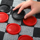 Yarlung Giant Checkers Set Tic Tac Toe Game with Reversible Rug, 3 in 1 Jumbo…
