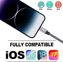 iPhone Charger, 3Pack 6FT Nylon Braided Lightning Cable Fast Charging Cord 2