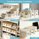 Small Plastic Storage Bins with Bamboo Lids 5.2qt Stackable Box Basket Pantry…