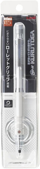 Uni Kuru Toga Roulette Model Auto Lead Rotation 0.5mm Mechanical Pencil, Silver Body (M510171P.26) — 2