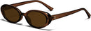 Breaksun Retro Oval Sunglasses for Women Men Fashion Small Oval Sunglasses 90s Vintage Shades | A2 Dark Brown/Brown | 54 Millimeters — 1