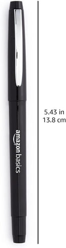 Amazon Basics Felt Tip Marker Pens, Black, Smooth Writing, for Writing, Drawing, Journaling and Note Taking, 24-Pack | 1 Count (Pack of 24) — 5