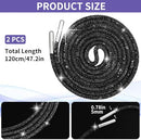 Rhinestone Shoe Laces,Rhinestone Laces for Sneakers,Crystal Shoe Lace for Sneakers,Crystal Shoes Lace for Sweatpant | Black Crystal | Quantity: 2 Pcs — 4