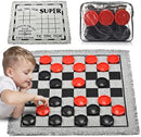 QuadPro 3 in 1 Giant Checkers Board Game & Tic Tac Toe Game Set