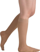 EvoNation Women's Sheer Knee High 20-30 mmHg Firm Compression Stockings | Large | Beige — 1